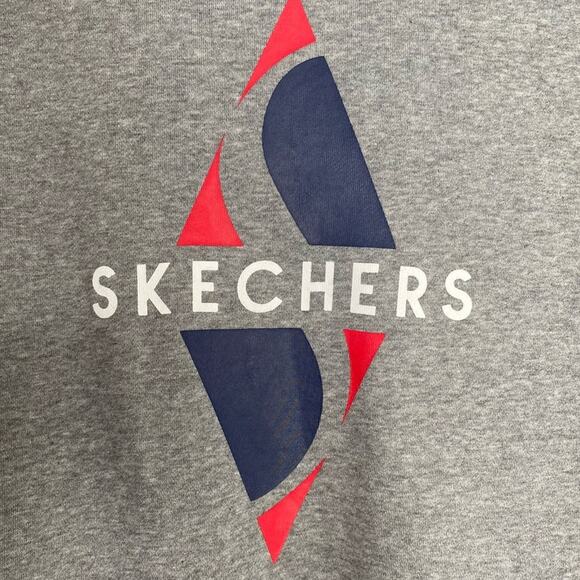 SKECHERS Men’s Grey Logo Heavyweight Pullover Sweatshirt Hoodie Size Large - Picture 5 of 5